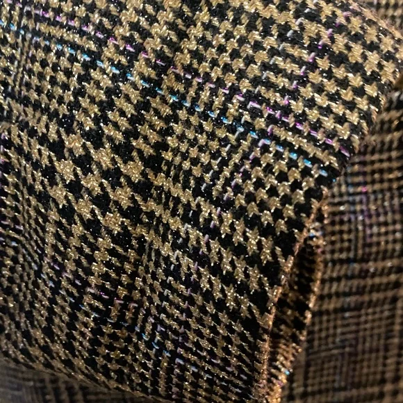 Nine West Brown Plaid Blazer with Gold Buttons - Picture 7 of 14